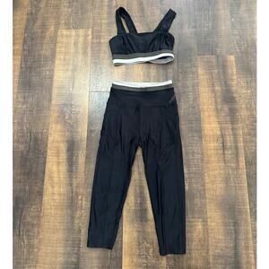 Free People White Water Hybrid Sports Bra & Crop Leggings Set Size Small